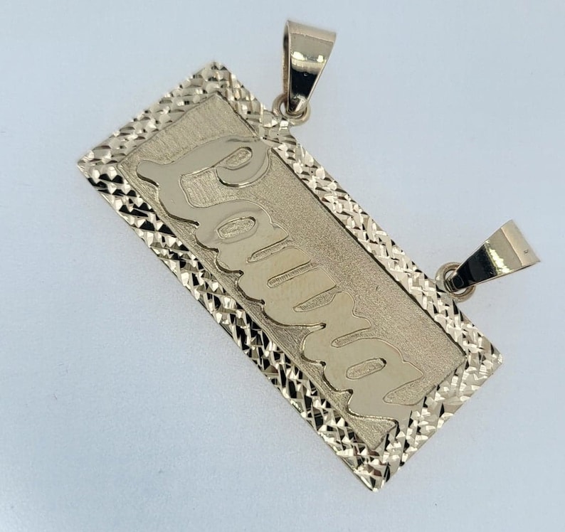 14K Gold Custom Name Plate Pendant Personalized Luxury Keepsake (BEST ...