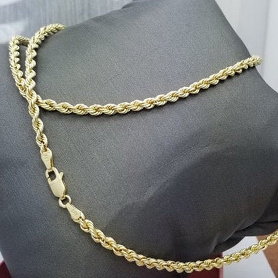 14k Gold Rope Chain Necklace Etsy Singapore