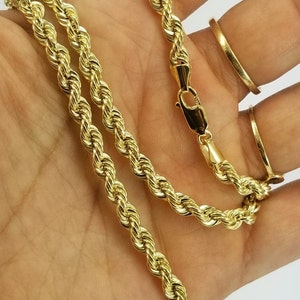 Cadena Torsal En Oro De 14K, 14K Gold Rope Chain - Etsy