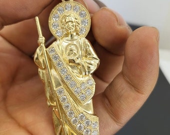 Colgante de San Judas Tadeo en Oro de 14K, 14K Gold Saint Jude Thaddeus Pendant