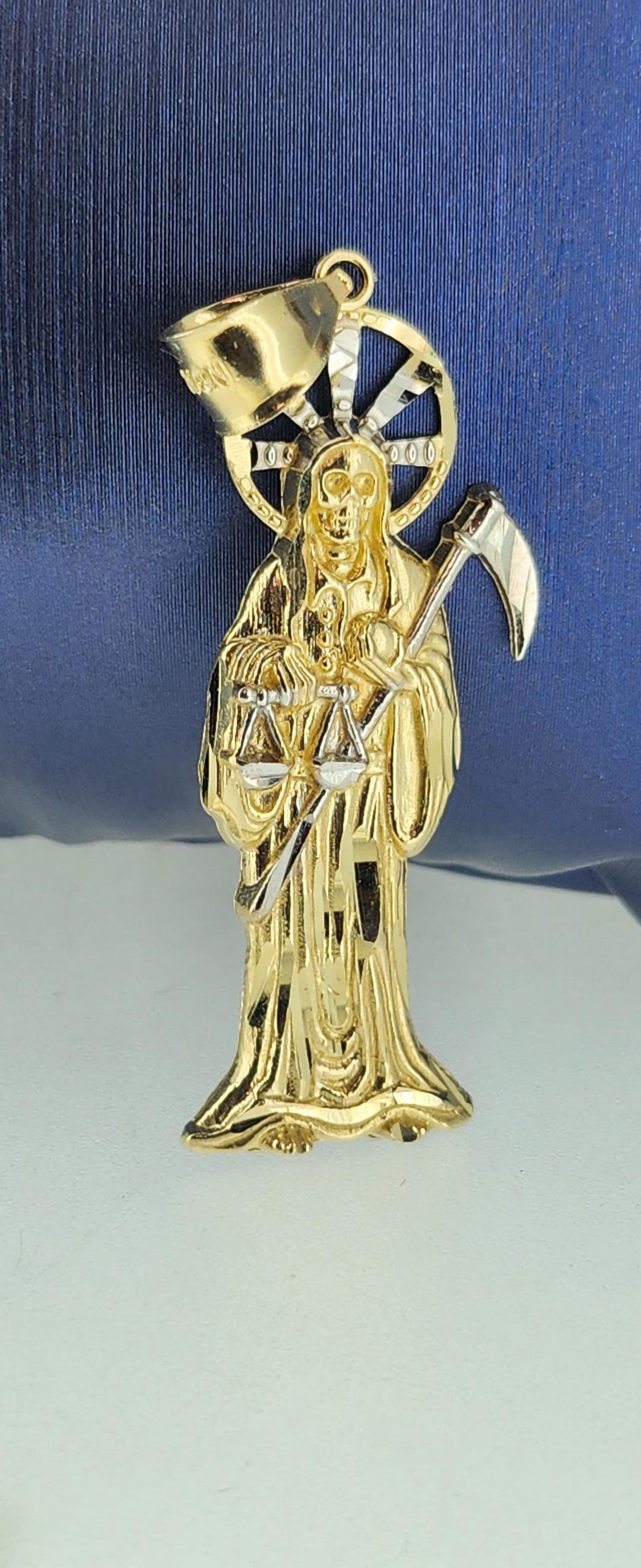 14 KゴールドLong Santa Muerteシールドリング12.7 X 22.8 MM　並行輸入品 中古未使用・未開封品14?KゴールドLong Santa Muerteシールド