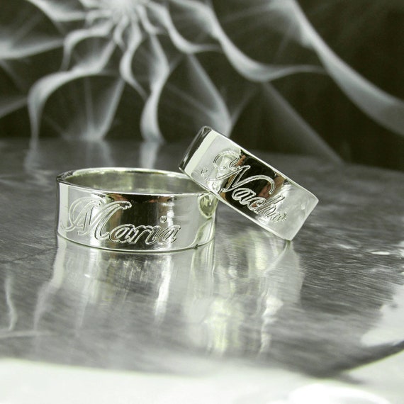 Set De 2 Anillos En Plata 925 Personalizados Silver 925 Set of 2