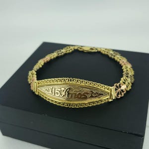 14K Gold Quinceanera Bracelet, Pulsera de Quinceañera en Oro de 14K Garantizado