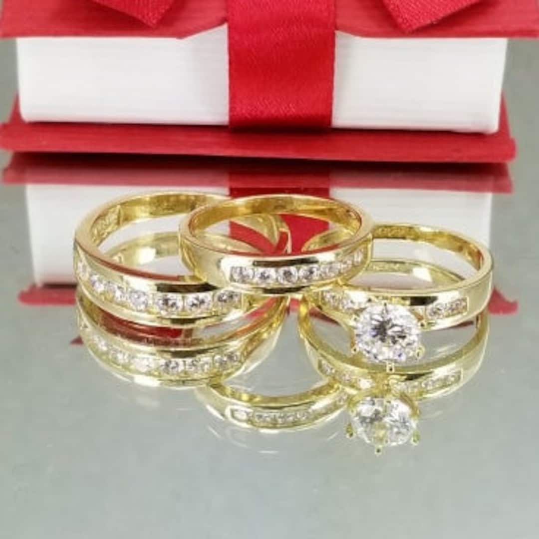 Set de 3 Anillos de en Oro de 14k Etsy España