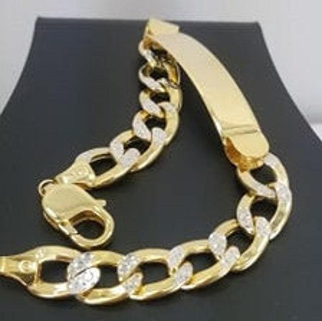 14K Gold Bracelet for Men Esclava En Oro 14K Para Hombre - Etsy