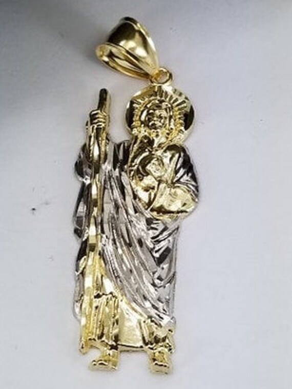 Colgante De San Judas Tadeo En Oro De 14k Etsy