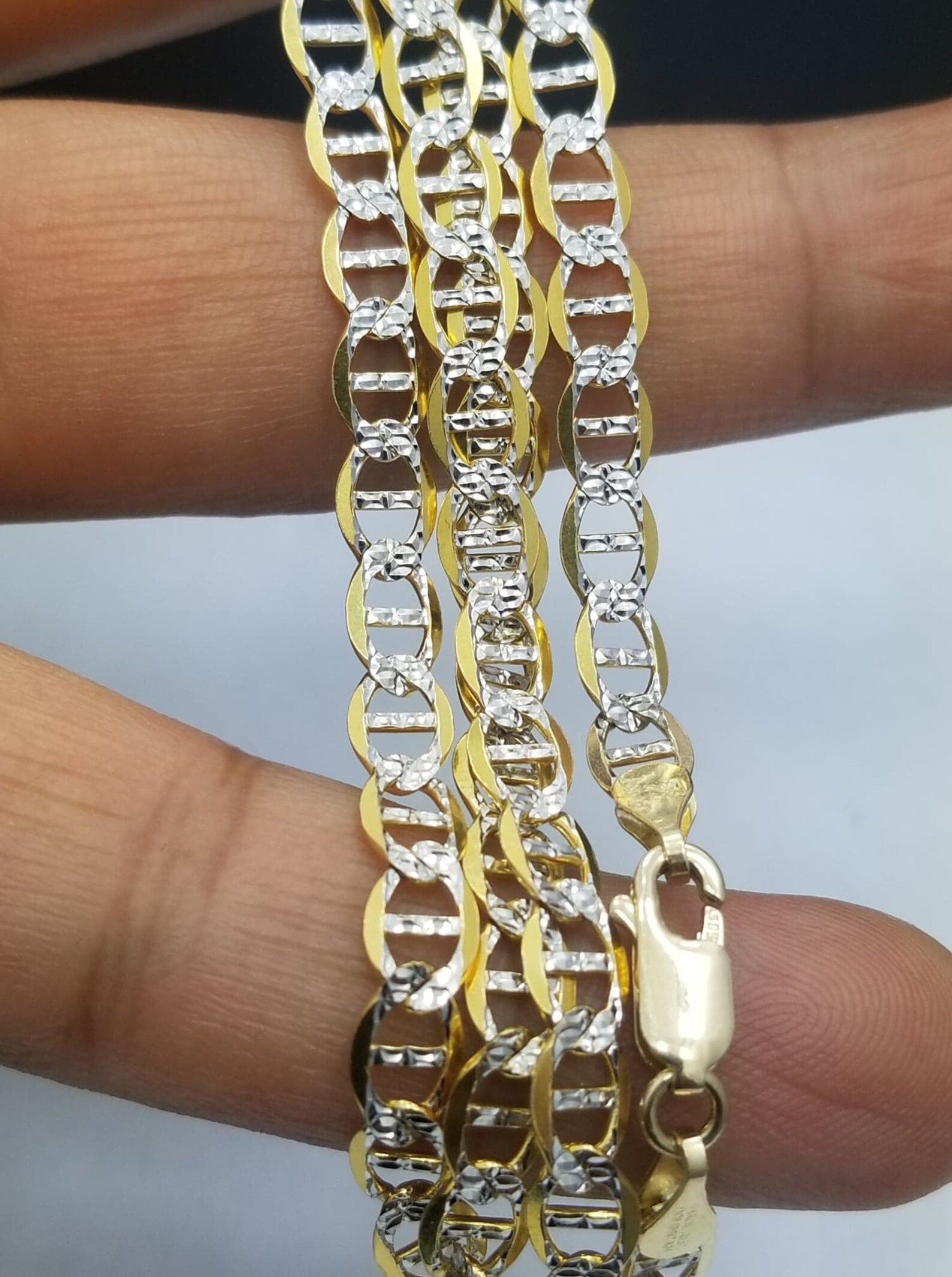 Cadena Gucci Mariner de oro de 14k Etsy