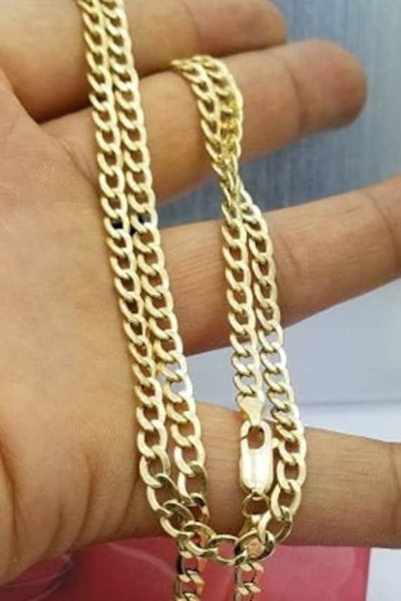 Gold curb link best sale necklace