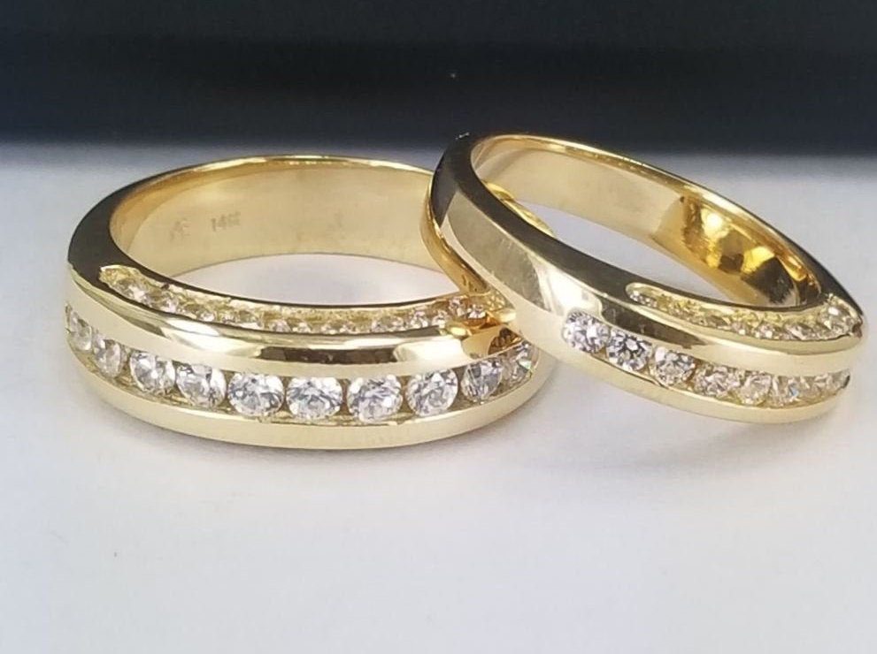 Anillos de matrimonio de oro de 14 quilates / Anillos de Matrimonio en Oro  14K -  México