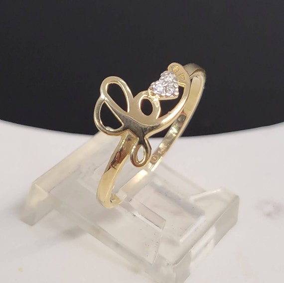 Anillo Love en Oro de 14K 14K Gold Love Ring Etsy España