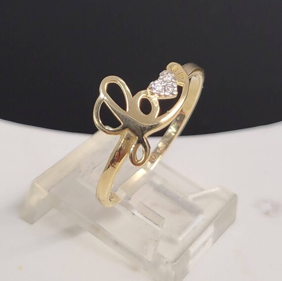 Anillo Love En Oro De 14k 14k Gold Love Ring Etsy Espana