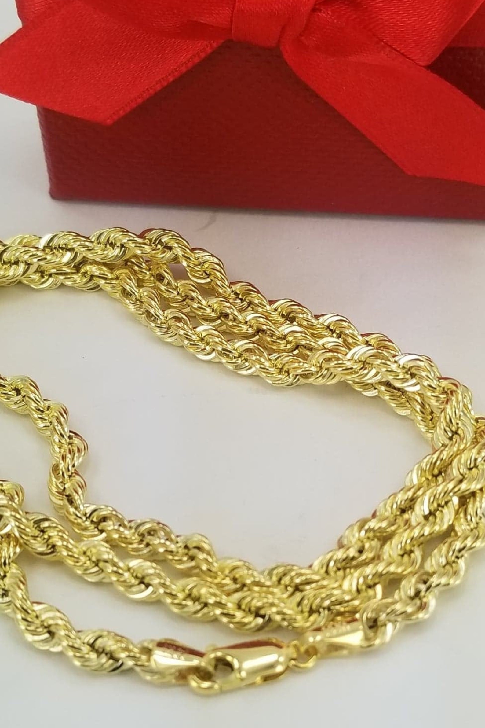 Cadena Torsal En Oro De 14K 14K Gold Rope Chain Etsy
