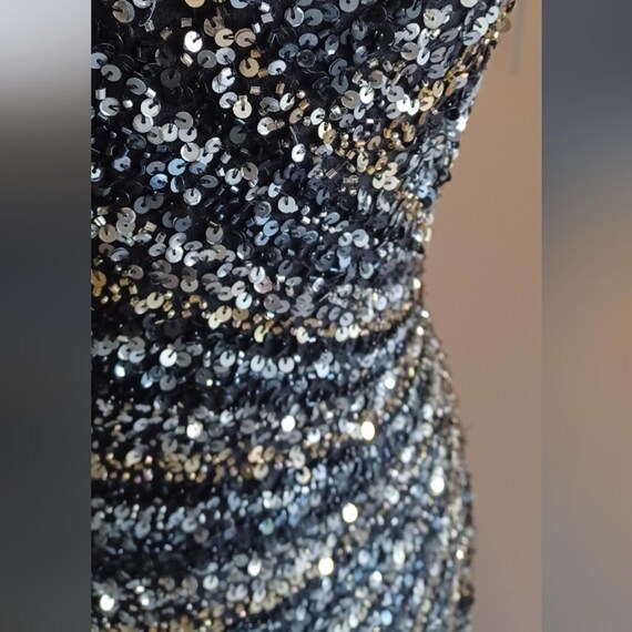 Vintage Scala Black and Gold Sequin and Beaded Mi… - image 5