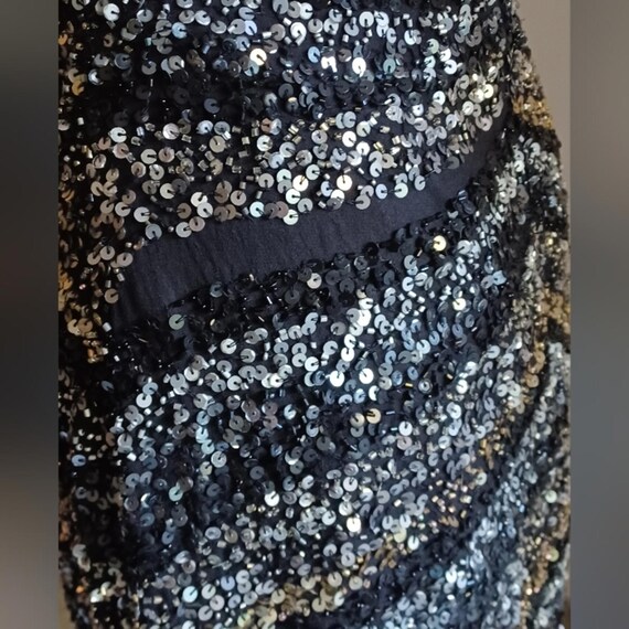 Vintage Scala Black and Gold Sequin and Beaded Mi… - image 9