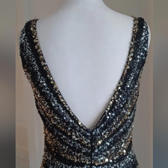 Vintage Scala Black and Gold Sequin and Beaded Mi… - image 6