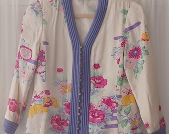 Vintage Anne Crimmins For Umi Collections-set van 100% zijden rok en blazer.