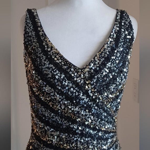 Vintage Scala Black and Gold Sequin and Beaded Mi… - image 2