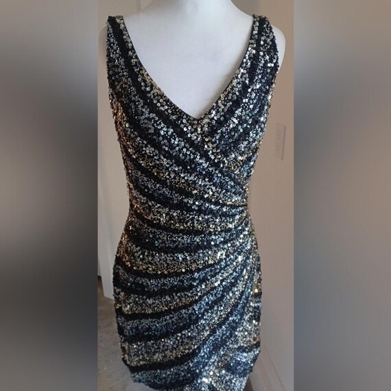 Vintage Scala Black and Gold Sequin and Beaded Mi… - image 3