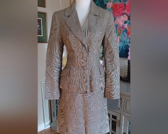 Vintage French Plaid Suit Set With Skirt And Blazer