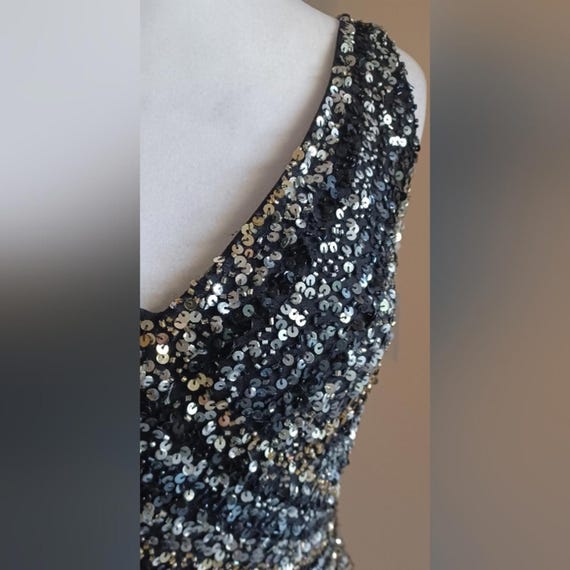 Vintage Scala Black and Gold Sequin and Beaded Mi… - image 4