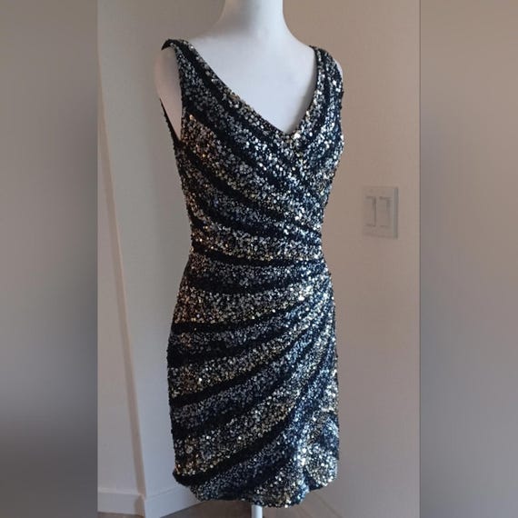 Vintage Scala Black and Gold Sequin and Beaded Mi… - image 1