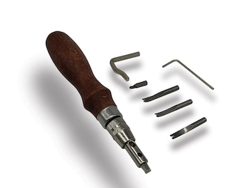 Leder Groover-Werkzeug 7-in-1 einstellbarer Stich-Groover für Leathercraft