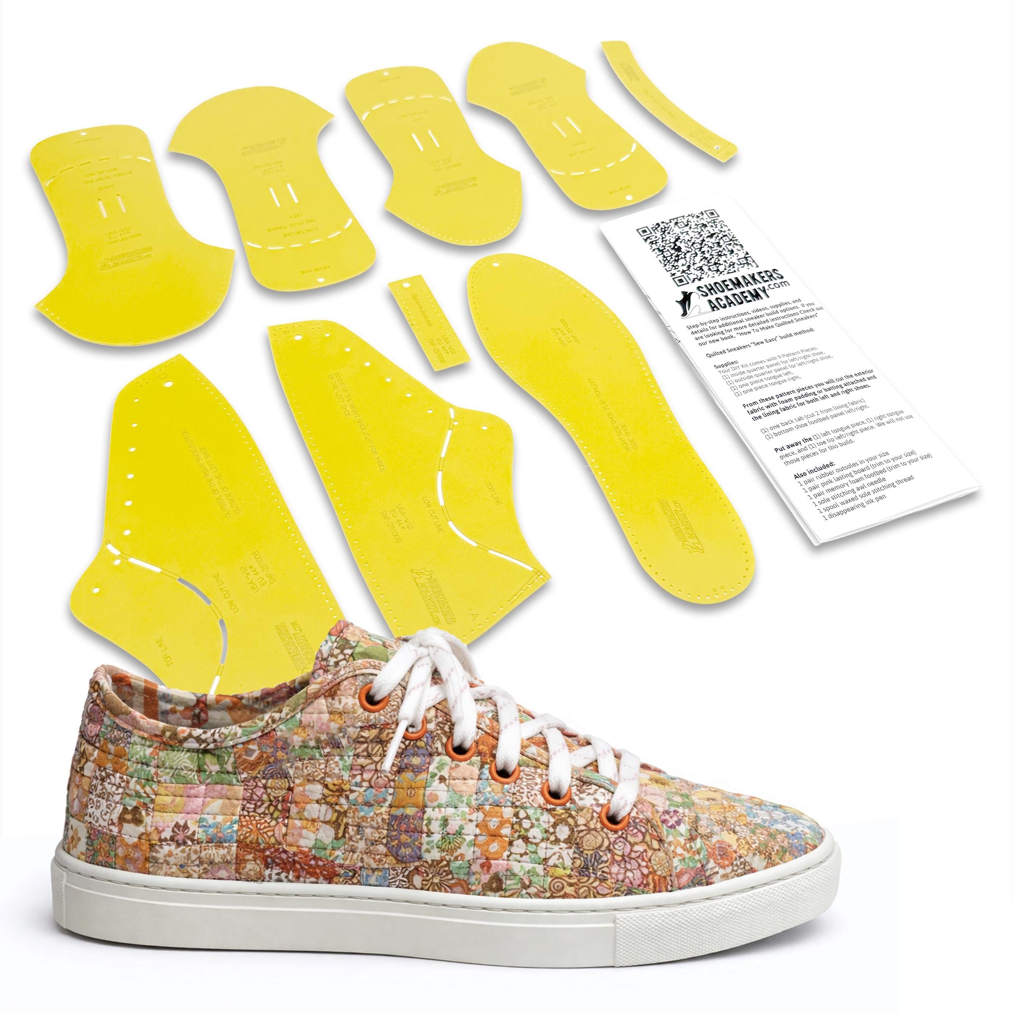 Quilted Sneaker Pattern Pack With Instructions Home Shoemaking Pattern ...