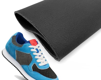 Black Knit Polyester Mesh Fabric, 4mm Foam, DIY Shoemaking (14in x 28in)