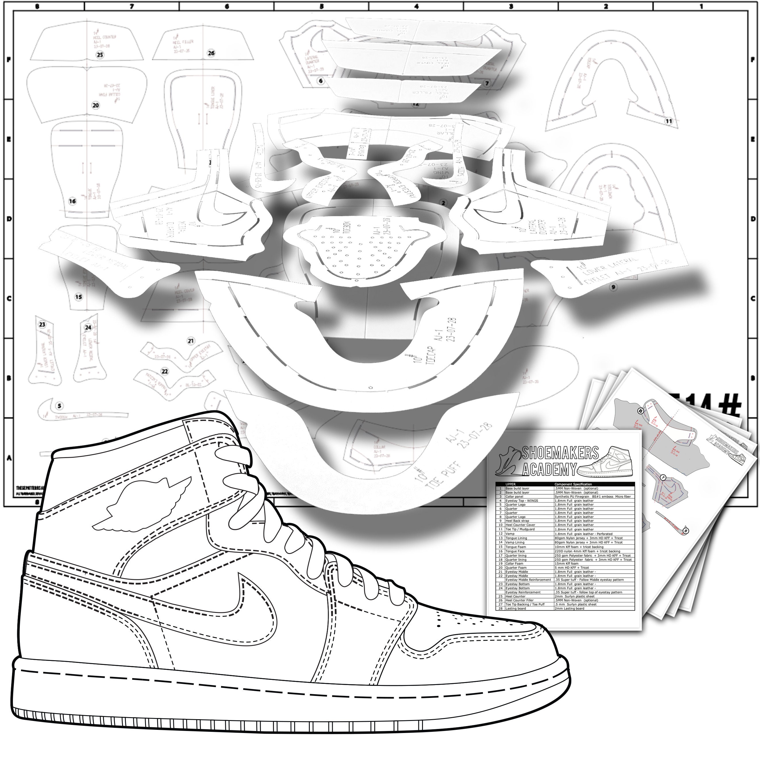 OFF WHITE FOR AIR JORDAN 1 AJ1 VINYL STENCIL FOR CUSTOM SHOES AND SMALL  PROJECTS