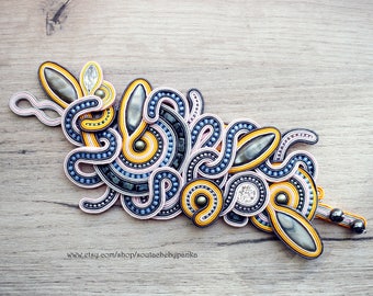Unique handmade soutache bracelet.
