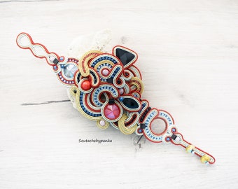 Soutache bracelet. Unique handmade soutache jewelry.