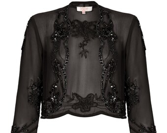 Beaded Black Bolero - Etsy