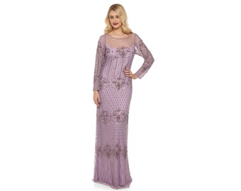 Canada Local Duty Free shipping Lavender Lilac Prom Maxi Dress Dolores 20s Great Gatsby Downton Abbey Wedding Bridesmaids Homecoming