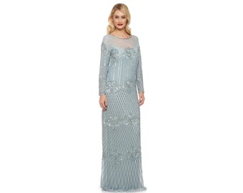US24 UK28 AUS28 EU56 Plus Size sky Blue Prom Maxi Dress Sleeves Dolores 20s Flapper GreatGatsby Downton Abbey Wedding Bridesmaids Homecoming