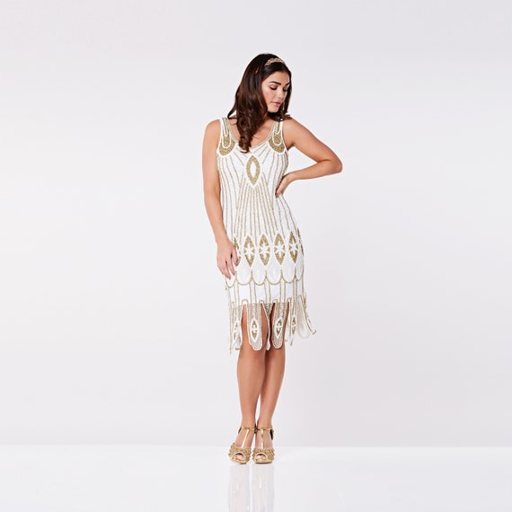 white flapper dresses