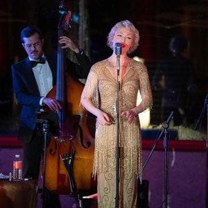 Ręcznie robiona Ethel Gold frędzle Maxi Suknia dla gości weselnych Balowa z lat 20. XX wieku Wielki Gatsby Art Deco Downton Abbey Druhny Charleston Speakeasy