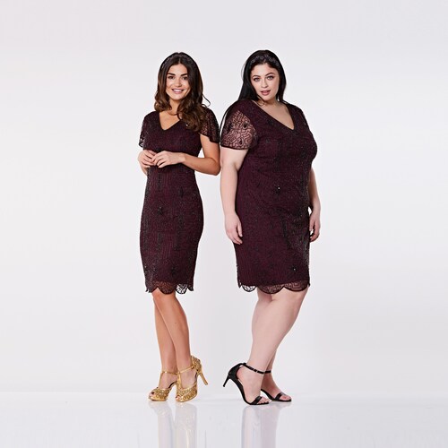 burgundy flapper dress