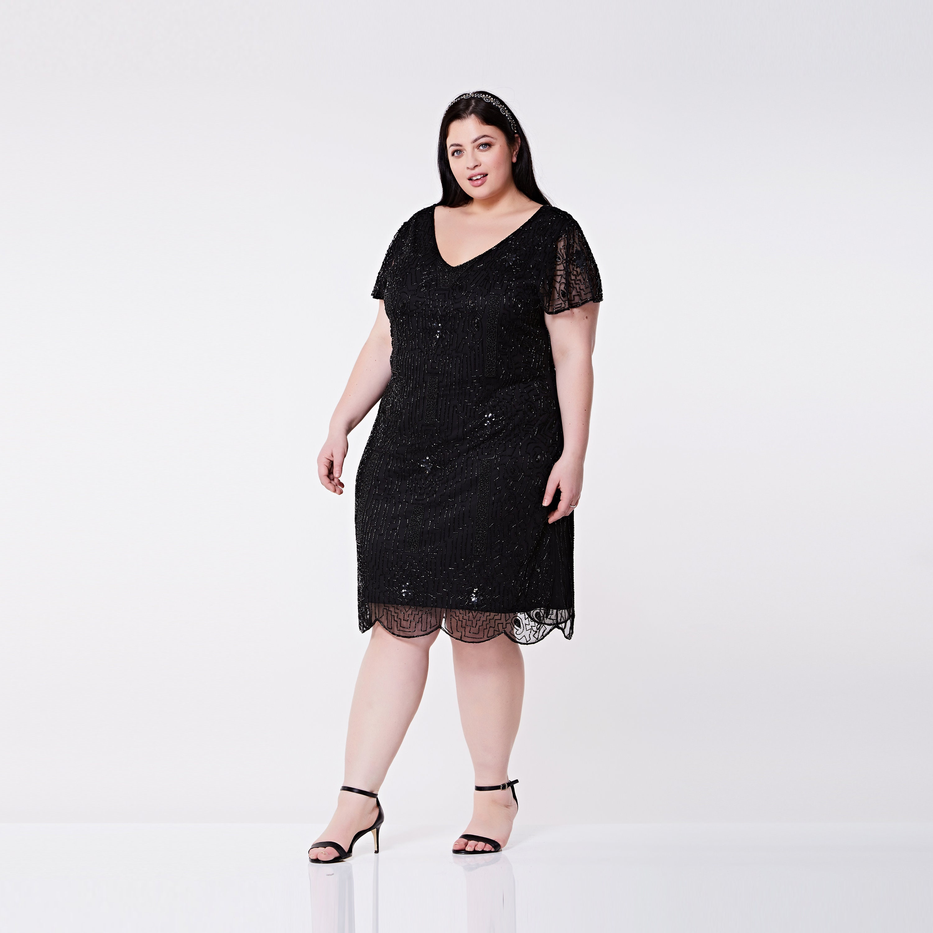great gatsby plus size dresses with sleeves