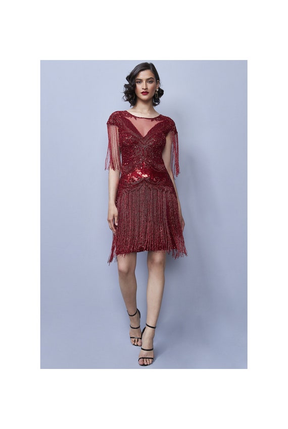 red and blue fringe dress ZARA NEW WOMAN LIMITED EDITION HALTER NECK FRINGE DRESS SIZE: S