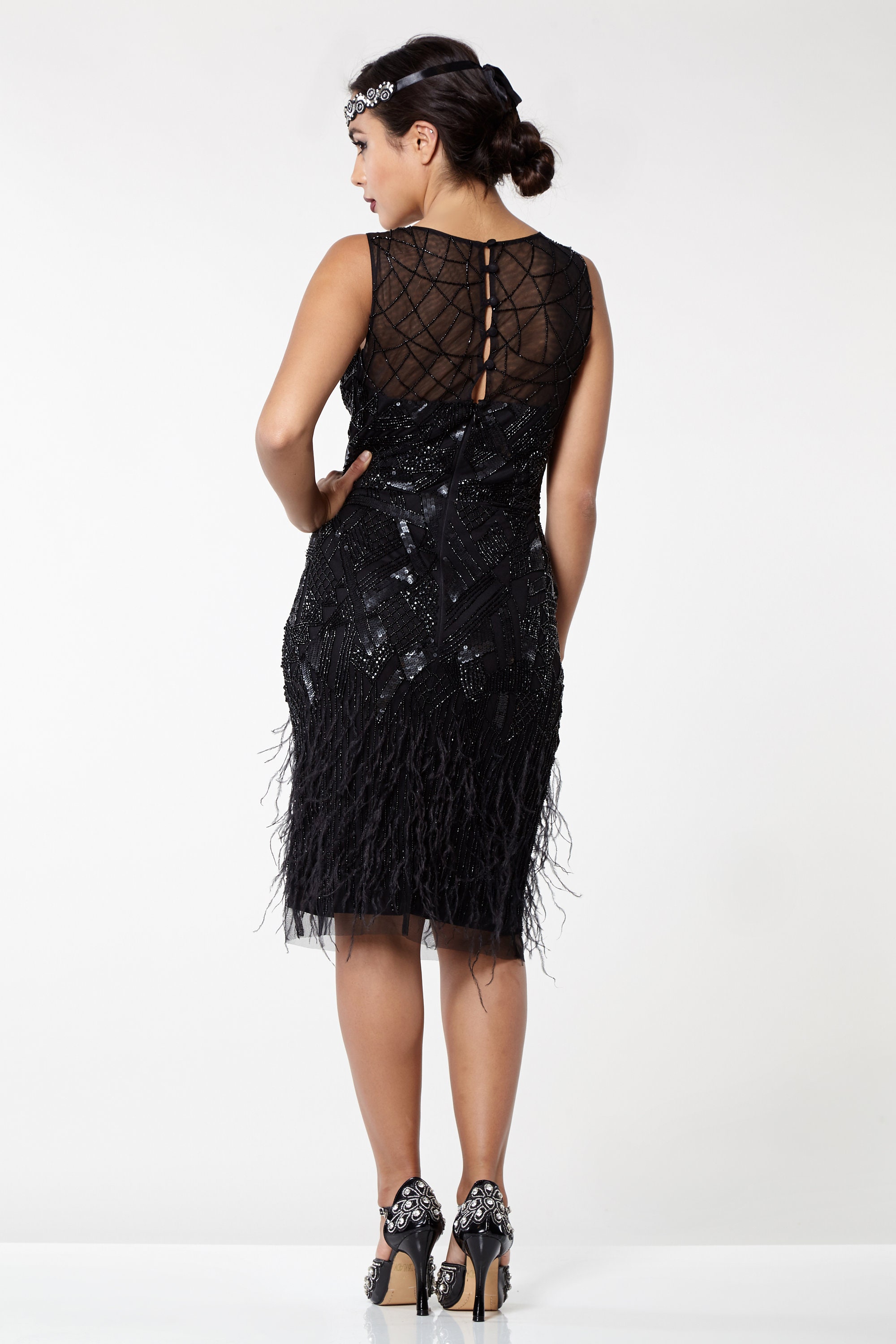 feather flapper dress