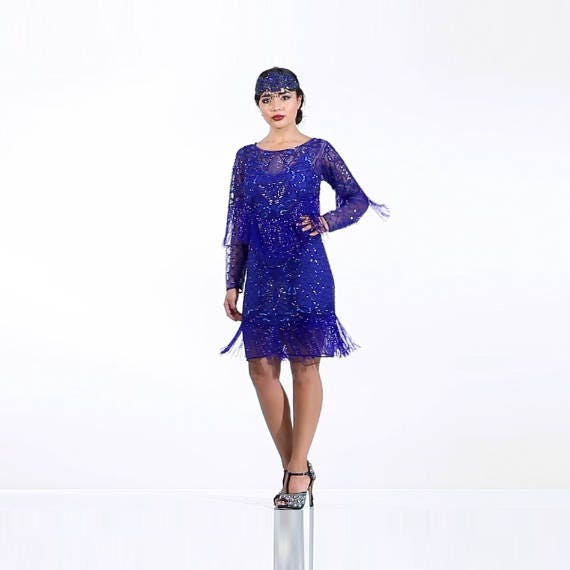 Royal Blue Fringe Dress