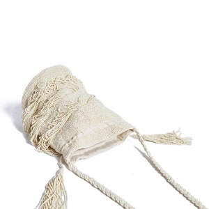 Vintage Inspired Tassel Bucket Pouch purse bag Cream Wedding Bridal Bridesmaids Embellished 20s Great Gatsby Flapper Art Deco image 2