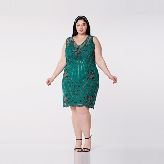 teal flapper dress