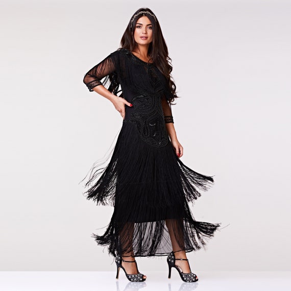 flapper long sleeve dress