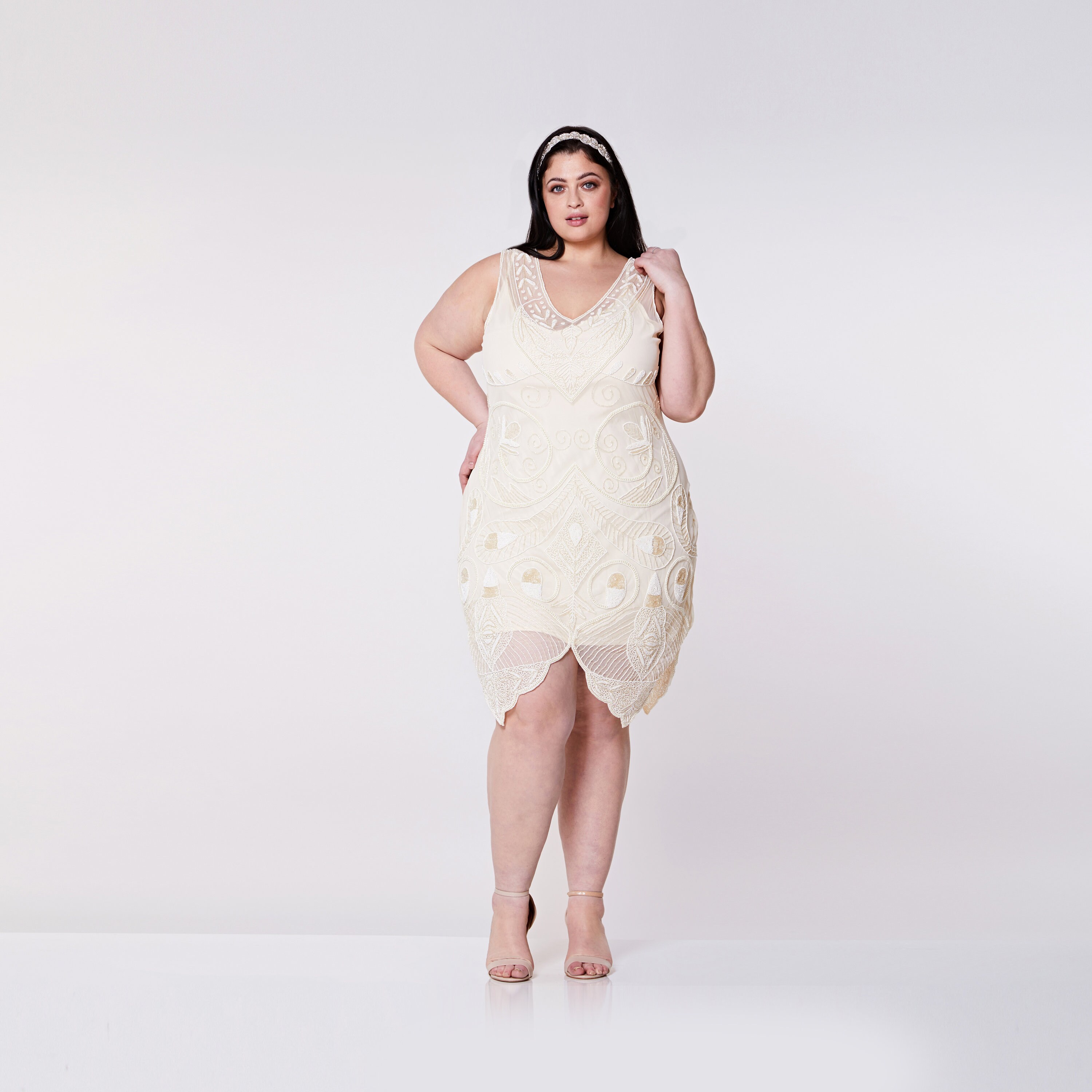 cream flapper dress