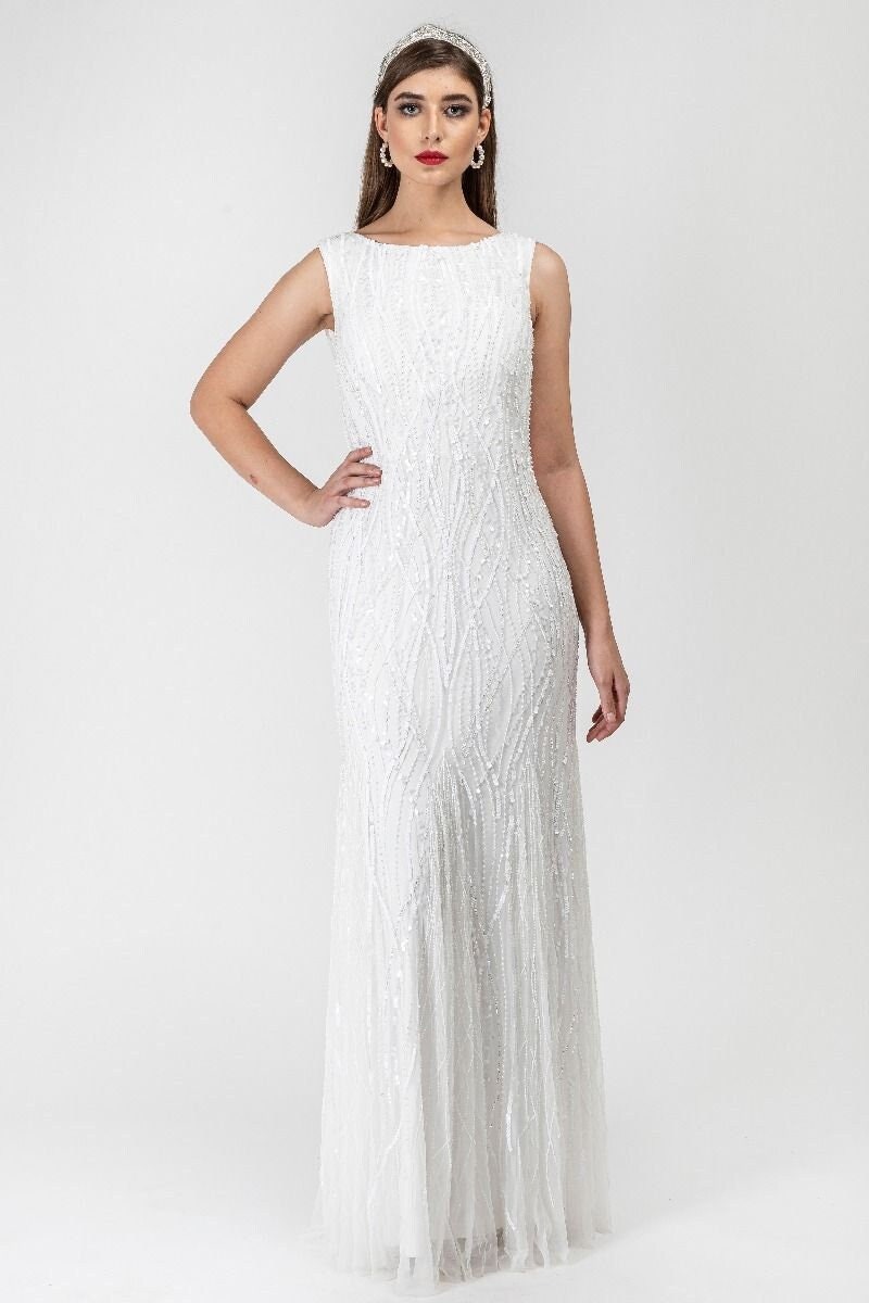 Handmade Catherine Cowl Back White Wedding Dress 20s Great - Etsy UK