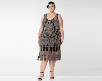 Plus Size Molly Purple Plum Flapper Dress 1920s Great Gatsby Art Deco Downton Abbey Bridesmaid Wedding guest Homecoming Black Tie Jazz age