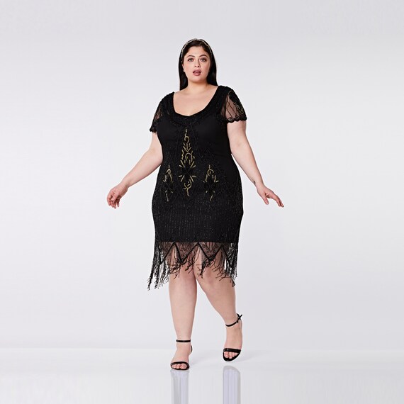 great gatsby plus size dresses with sleeves