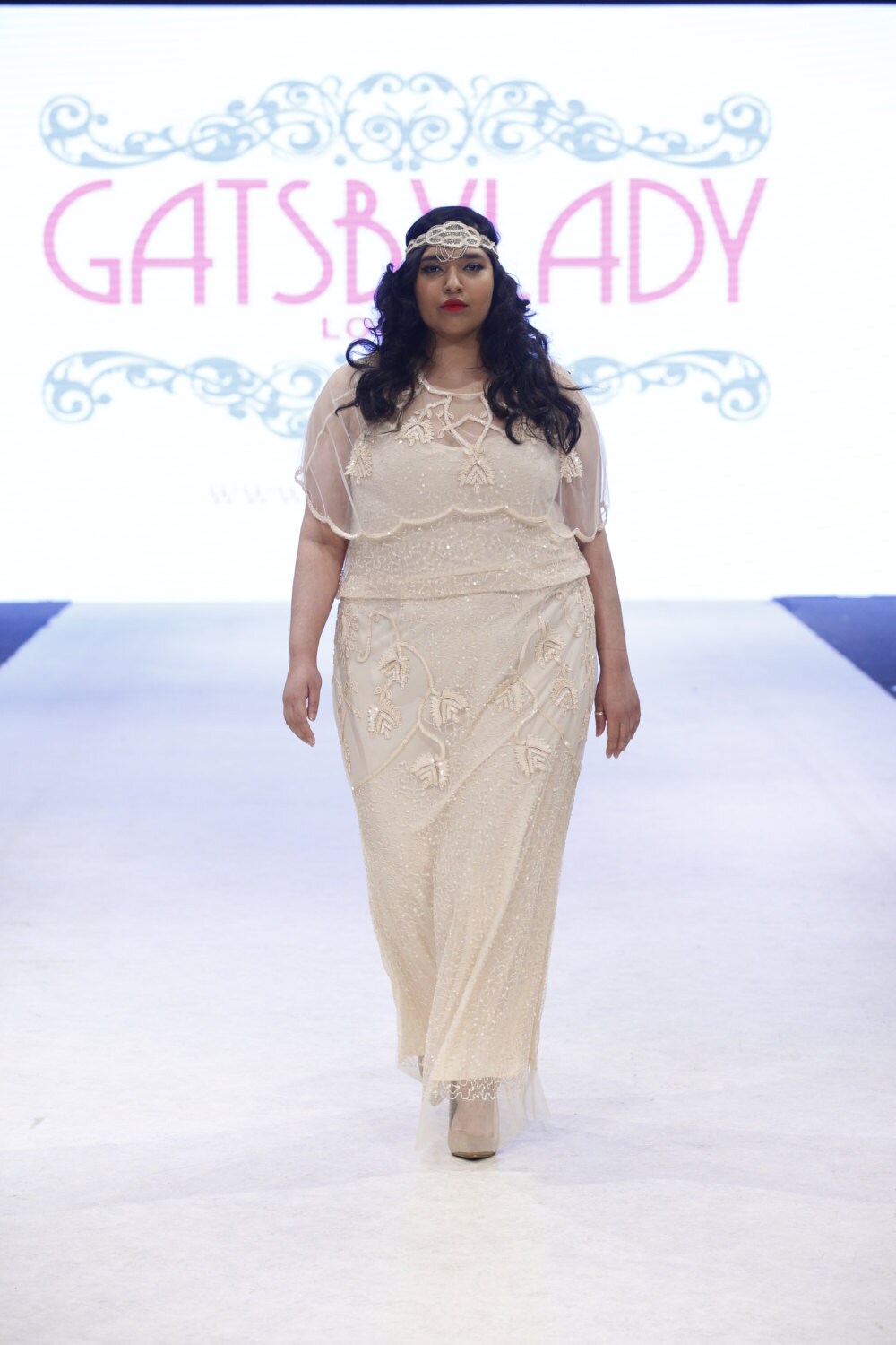 Plus Size Chicago Champagne Blush Plus Size Prom Maxi Dress