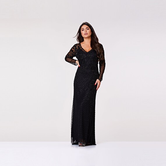 black prom maxi dress